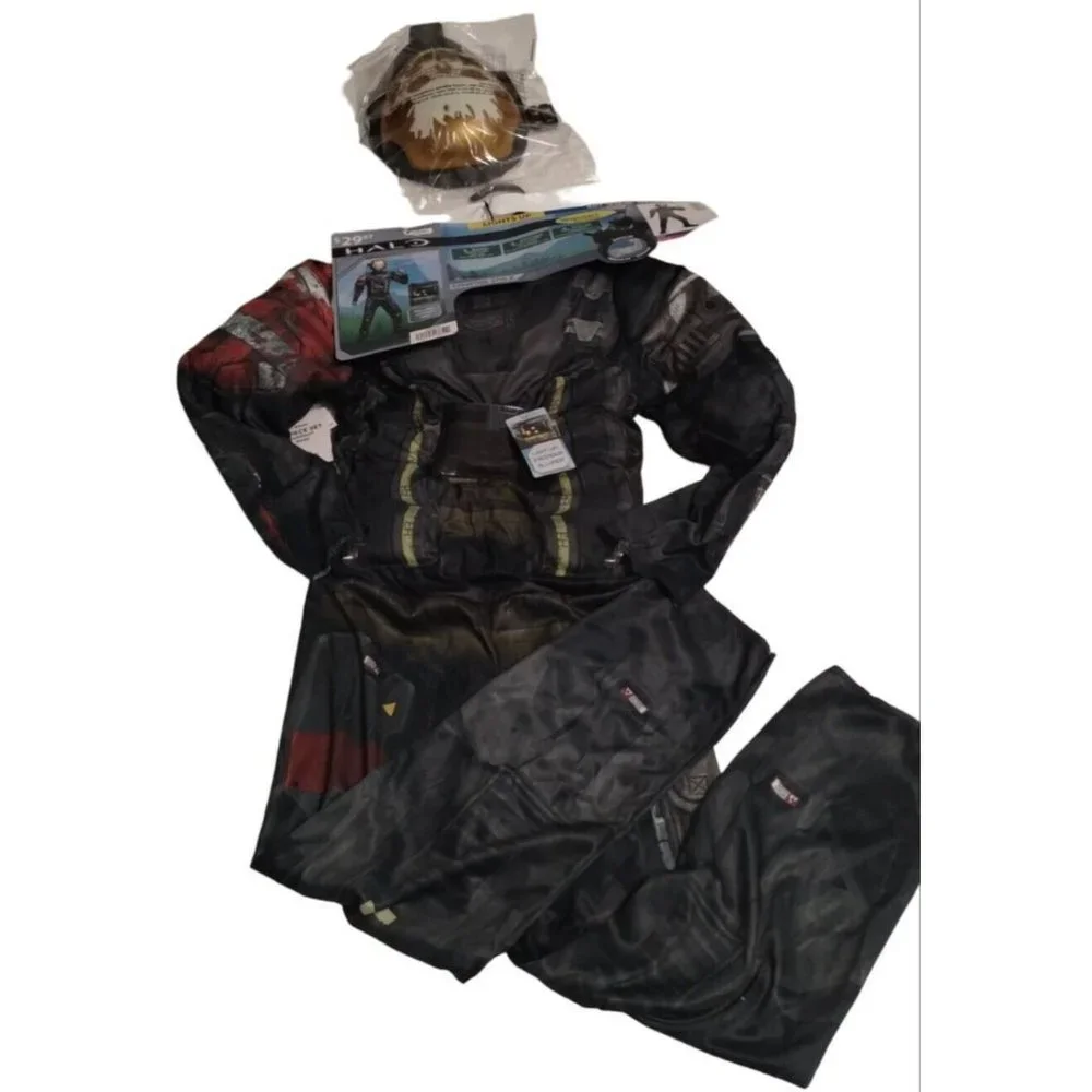 Halo Spartan Emile Boys 3 Piece Costume Small 4 to 6 Halloween Cosplay Lights Up